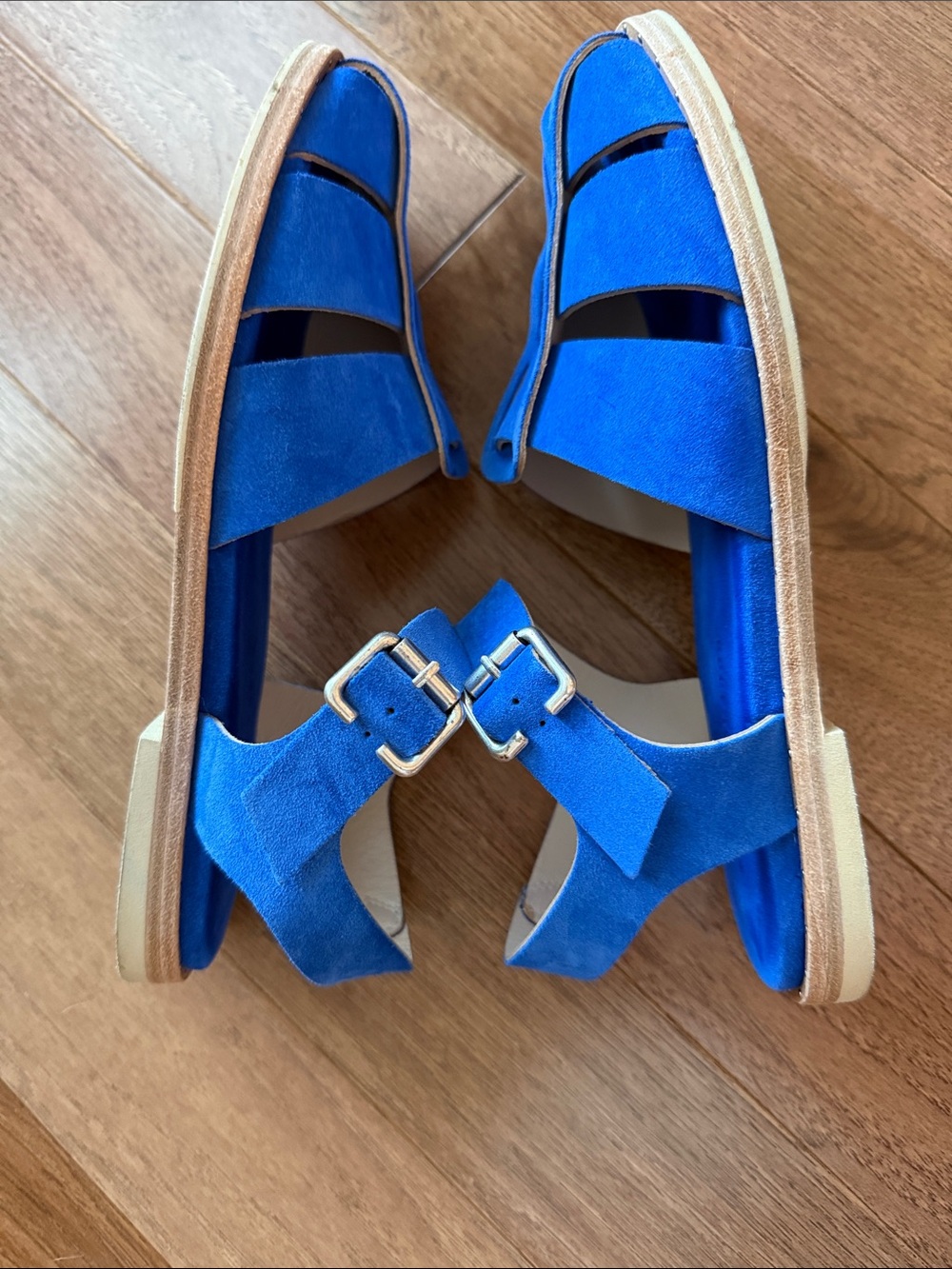 Freda Salvador Sera Fisherman Sandal in Cobalt Suede 8 - Picture 7 of 10